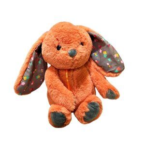 B Softies Happy Hues Orange Bunny Rabbit Plush Stuffed Animal Long Ears Lovey 8"